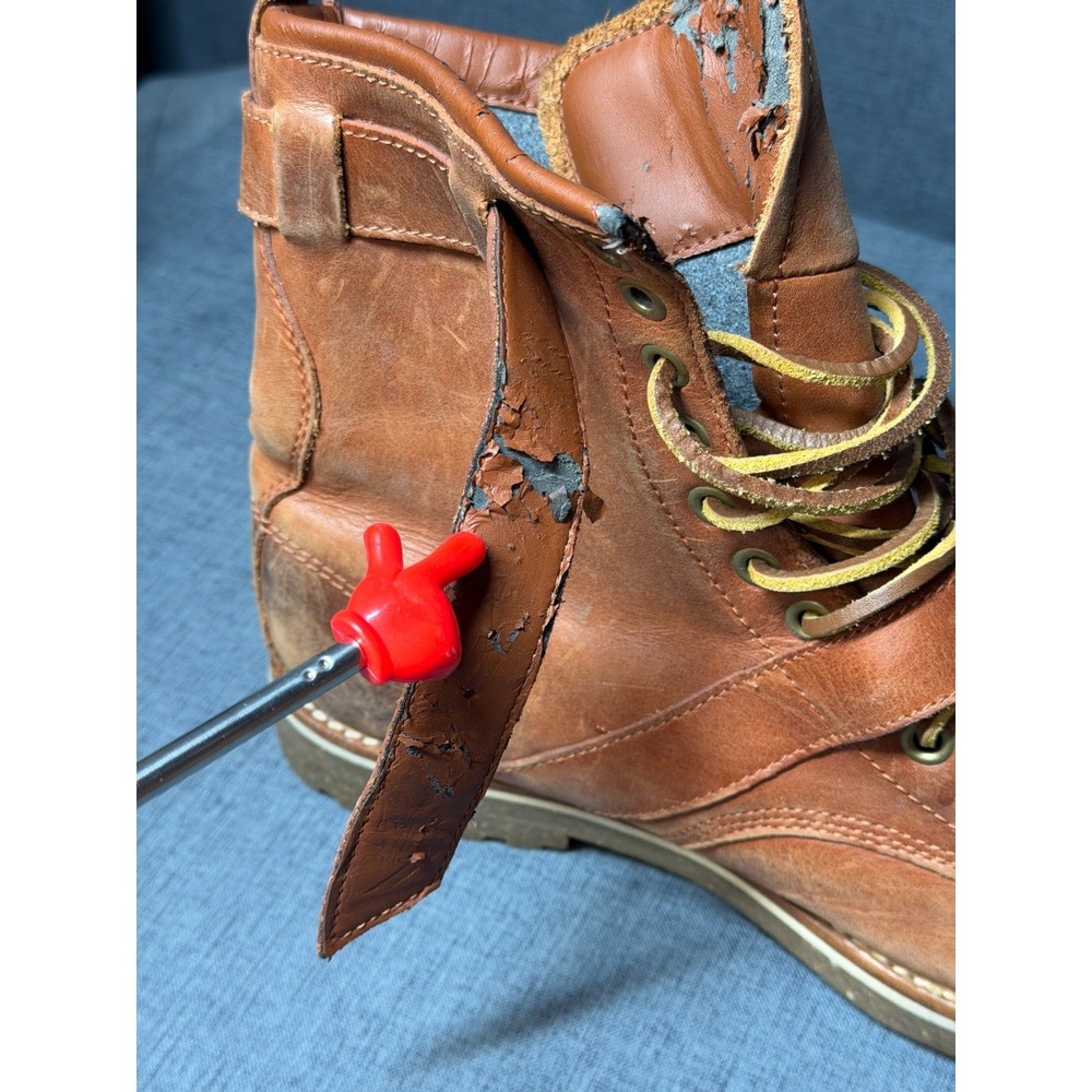 Polo Ralph Lauren Maurice Leather Buckle Boots Mens 8.5D Brown Combat Distressed - Picture 8 of 16